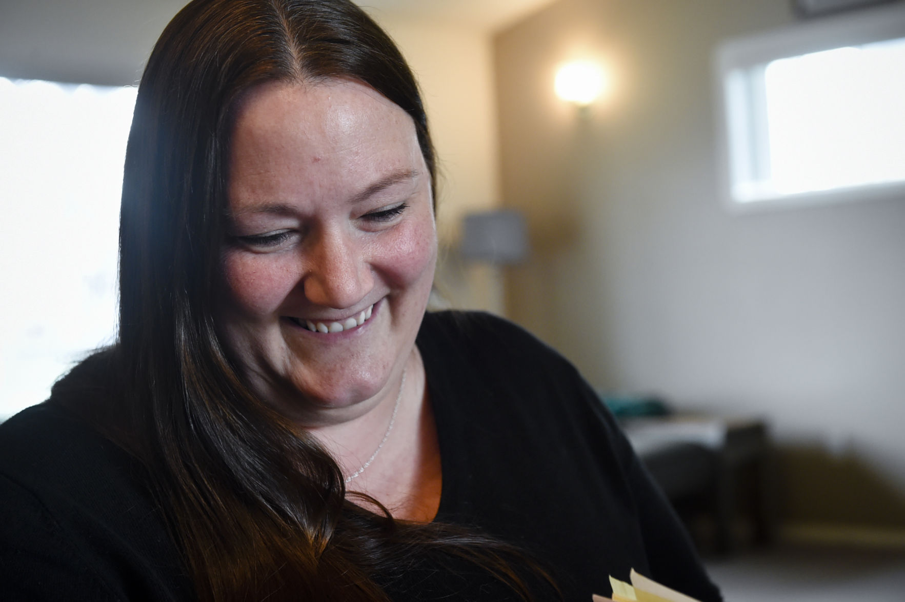 Linda smiling.